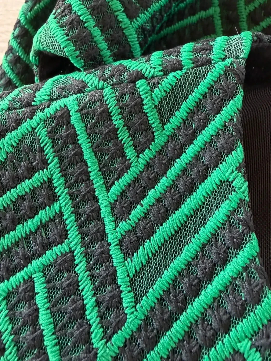 Vestido Maje de encaje verde T40 patinador perfecto – photo 4